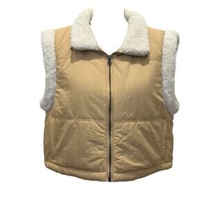 New Thread & Supply Light Tan Sherpa Lined Vest Large